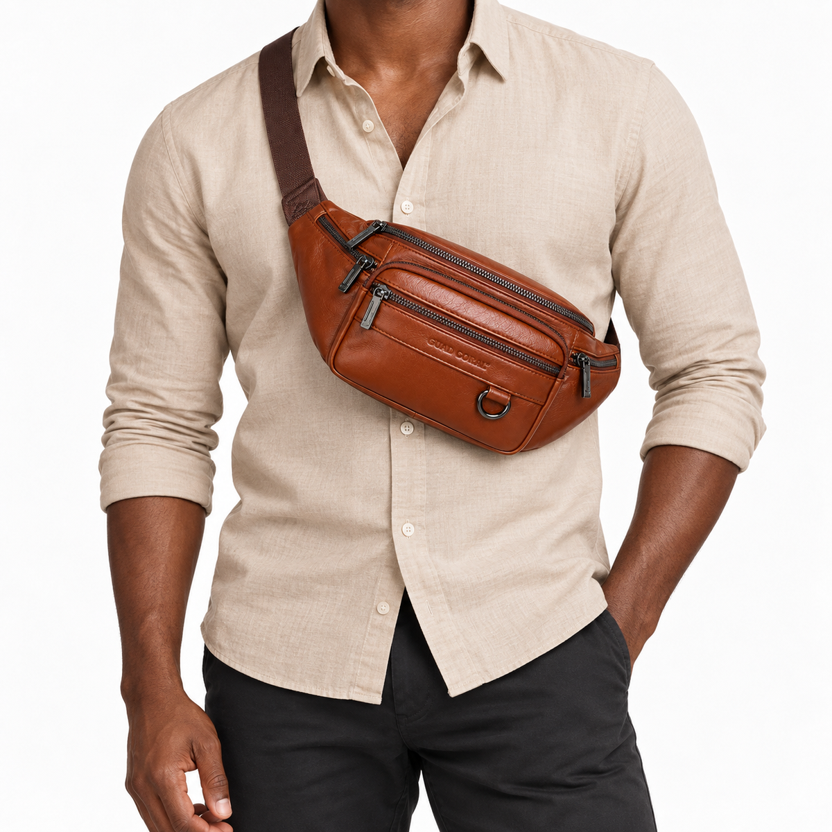 Sac banane en cuir véritable - Paul