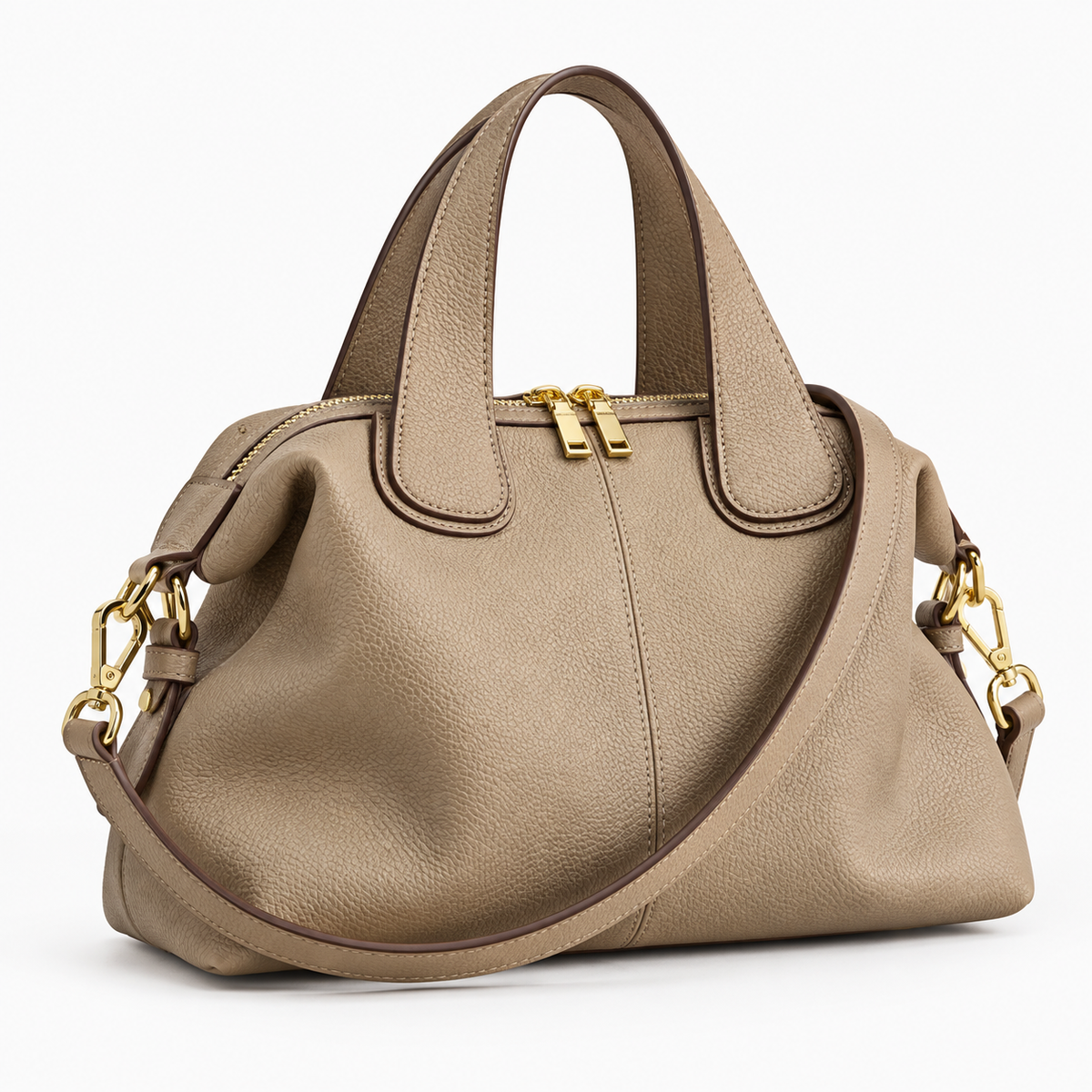 Sac en cuir de vache naturel, retro  - Eloïse