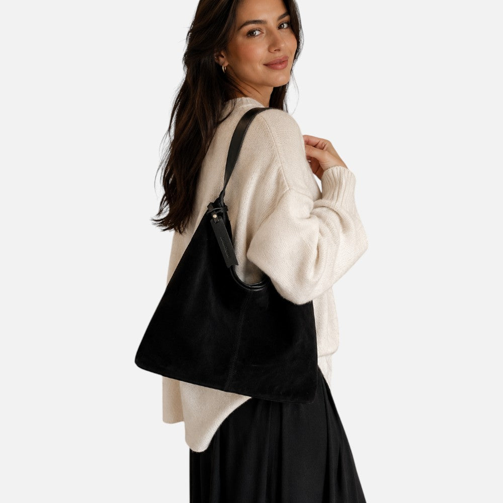 Sac cabas rétro en daim givré - Lua