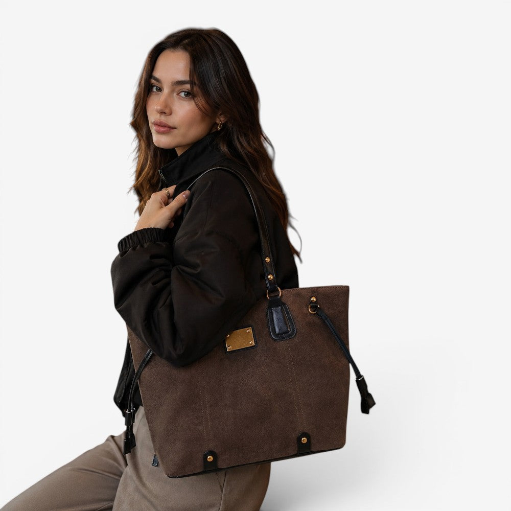 Sac cabas rétro en daim - Iris