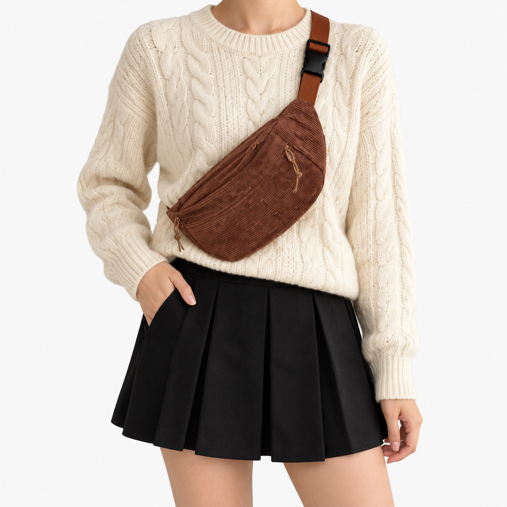 Sac banane en velours côtelé - Fanny