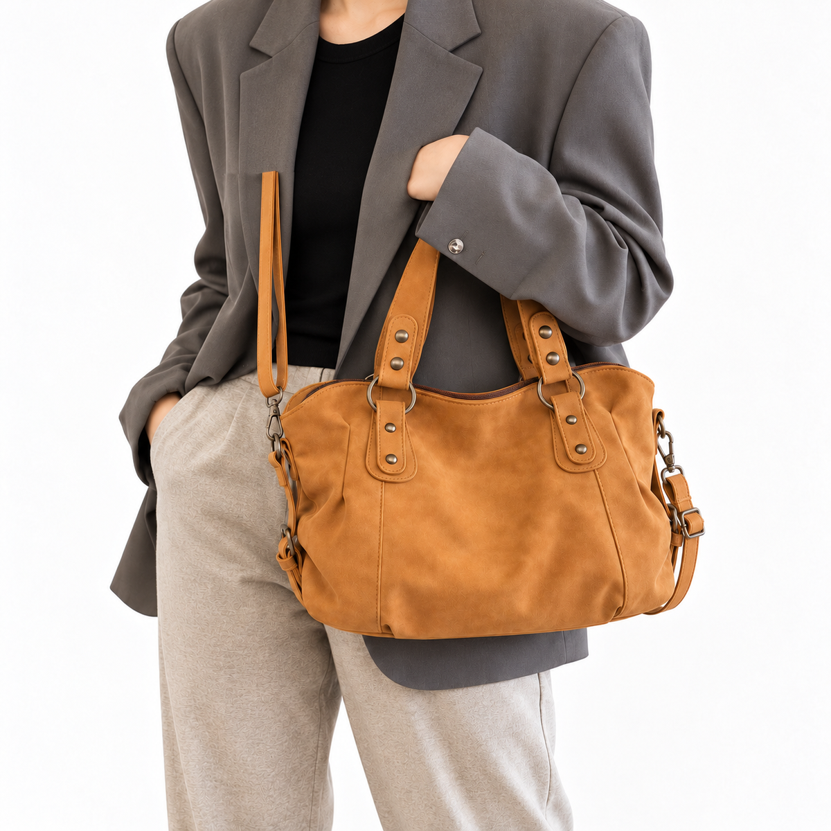 Sac bandoulière rétro en cuir - Adele