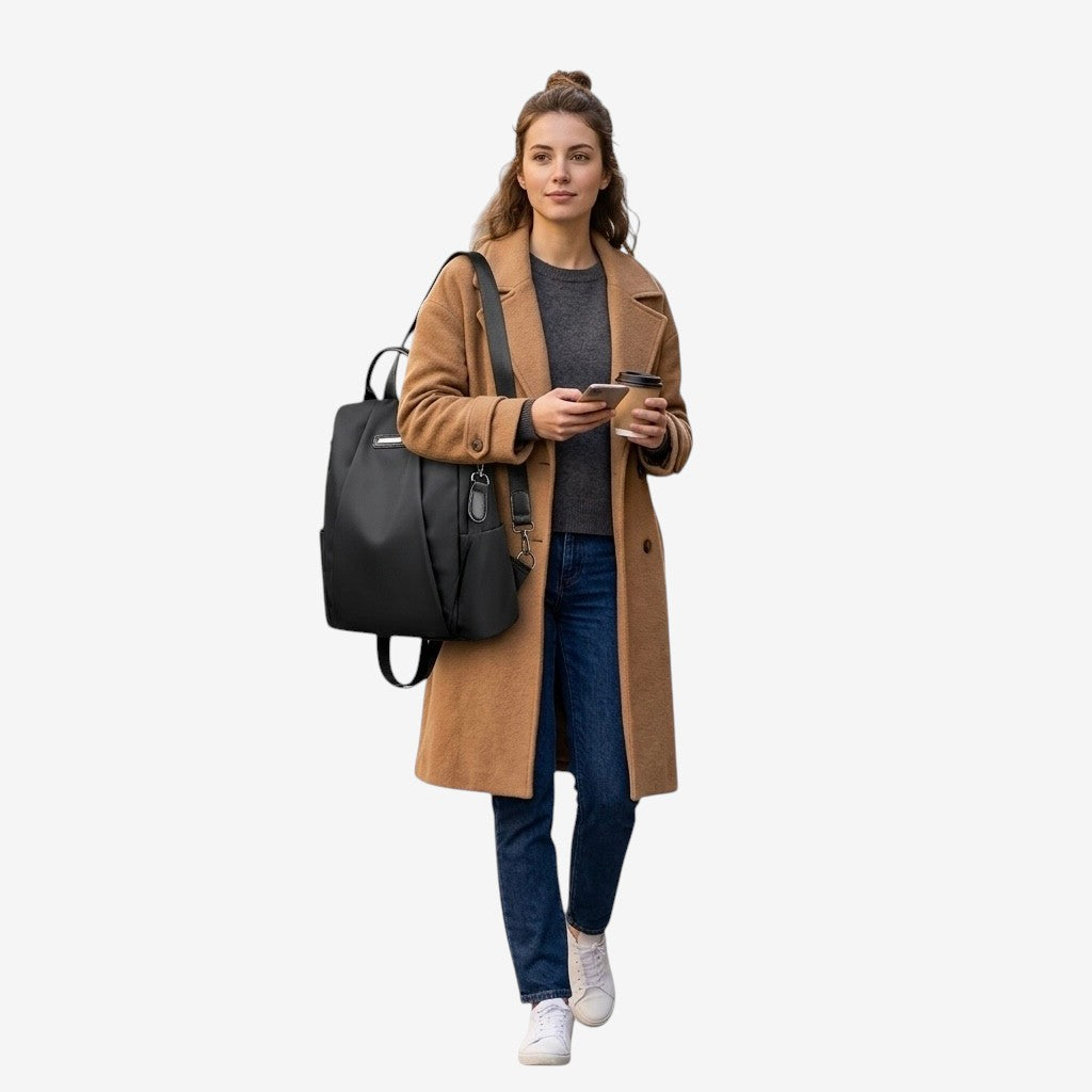Sac à dos antivol en toile de nylon- Brianna