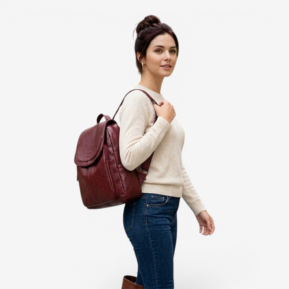 Sac à dos en cuir véritable - Miraya