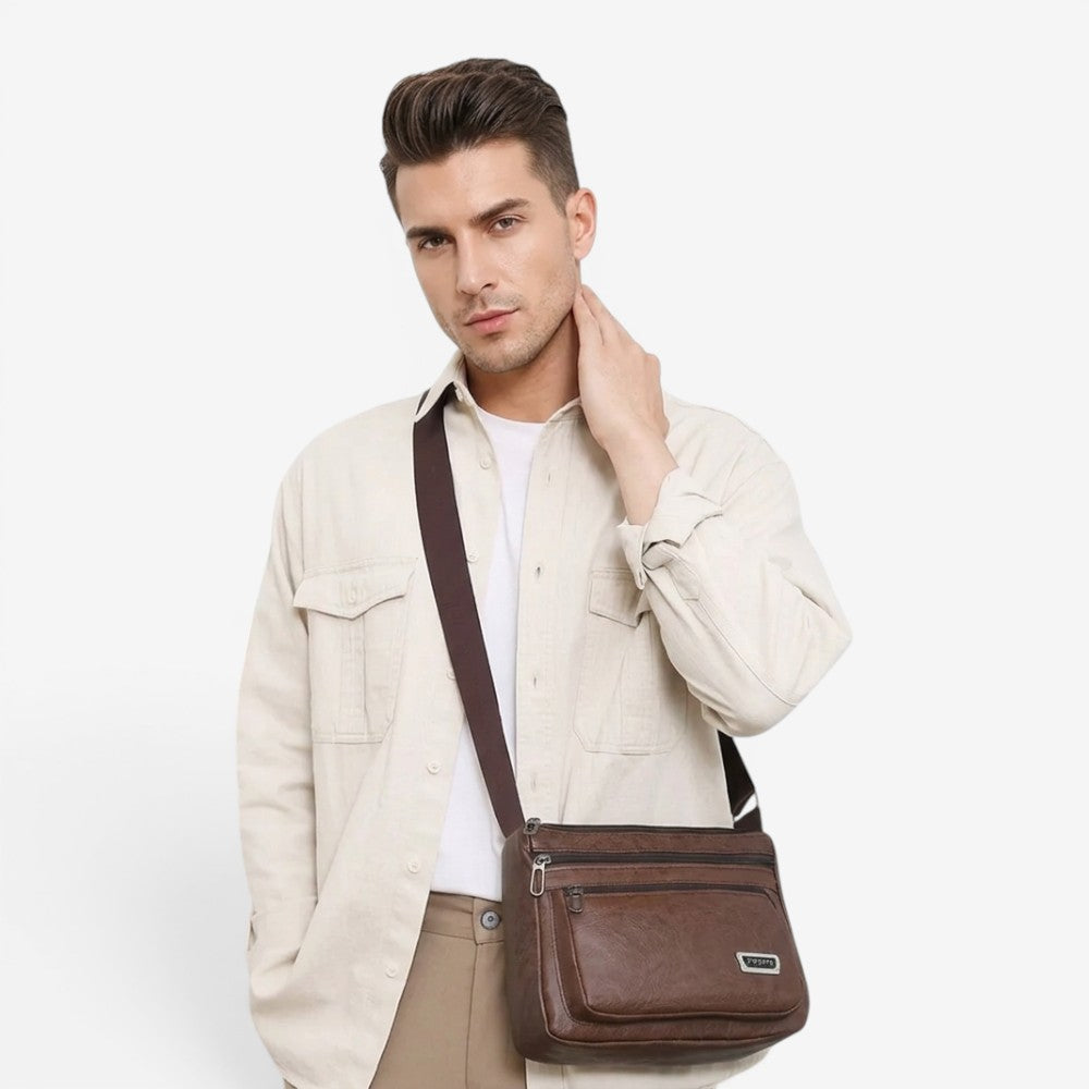 Sac bandoulière en cuir imperméable - Louis