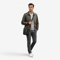 Sac à bandoulière vertical en tissu oxford - Milan
