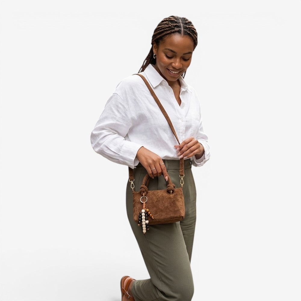 Sac à poignée courte en daim - Manon