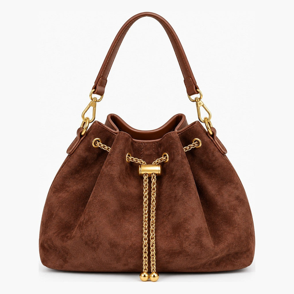 Sac seau effet daim à cordon - Sylviana