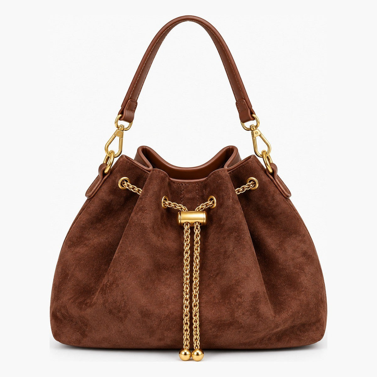 Sac seau effet daim à cordon - Sylviana