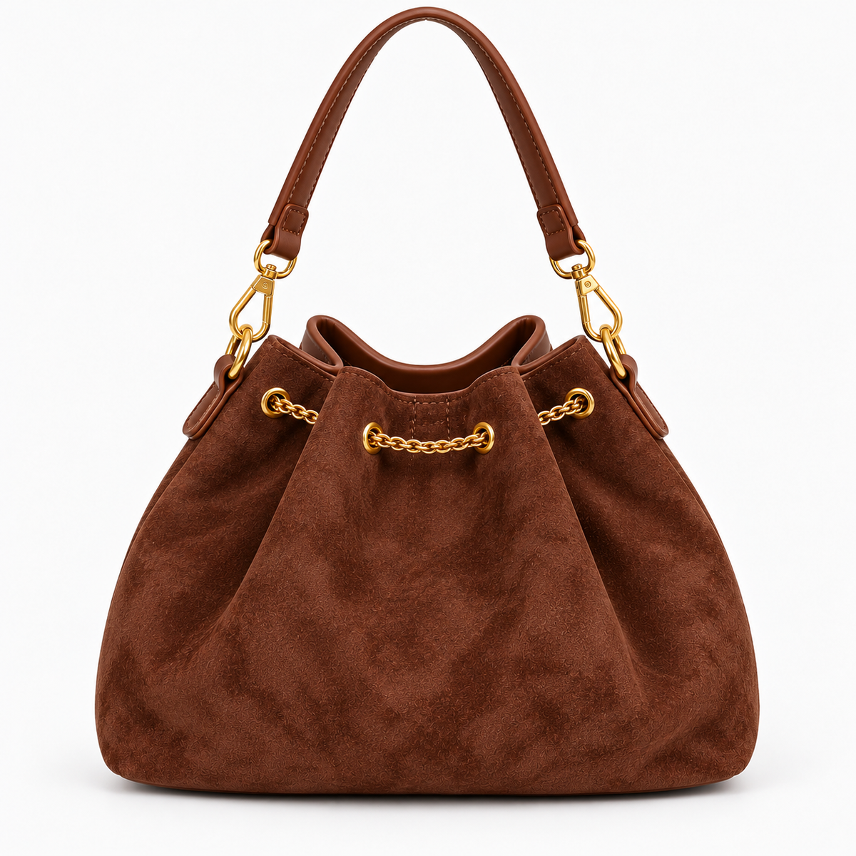 Sac seau effet daim à cordon - Sylviana