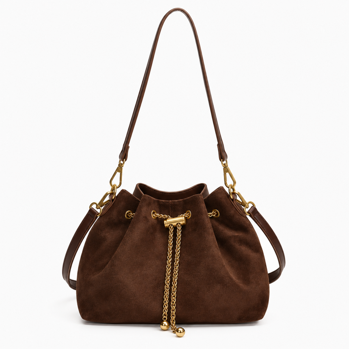 Sac seau effet daim à cordon - Sylviana