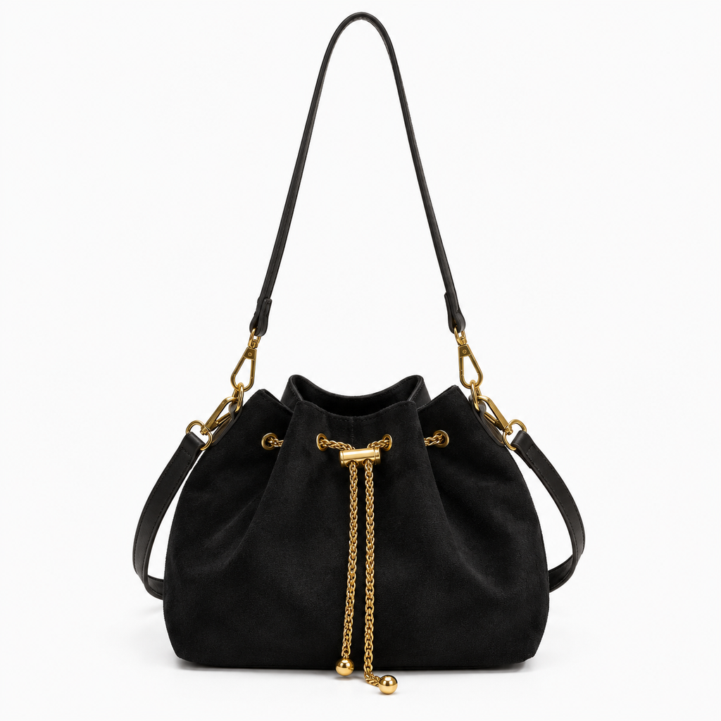 Sac seau effet daim à cordon - Sylviana