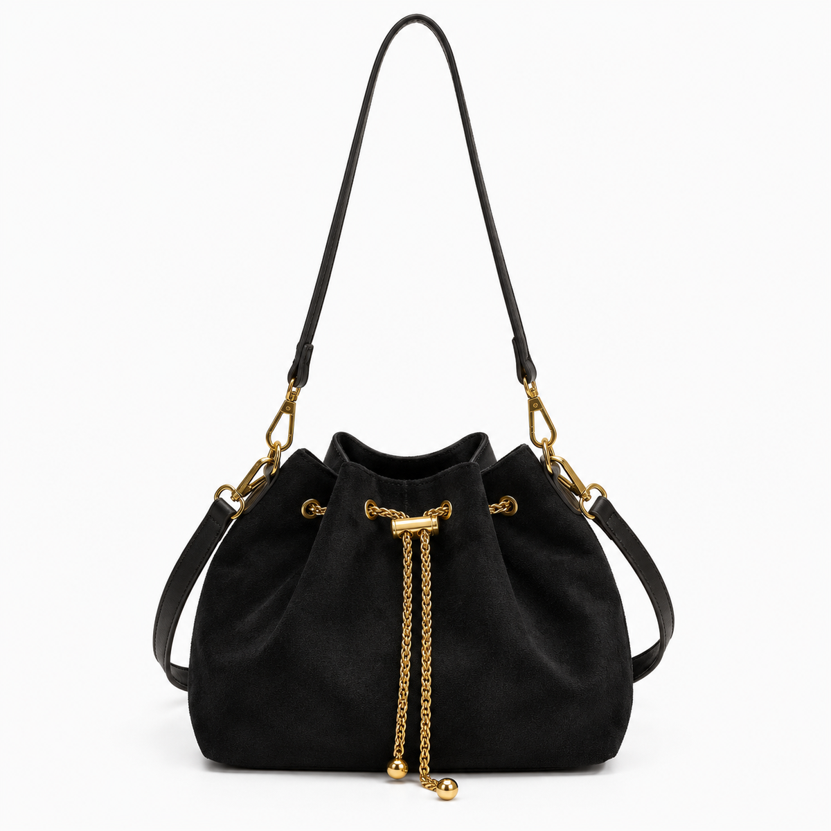 Sac seau effet daim à cordon - Sylviana