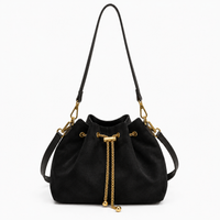 Sac seau effet daim à cordon - Sylviana