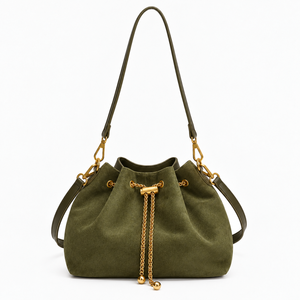 Sac seau effet daim à cordon - Sylviana