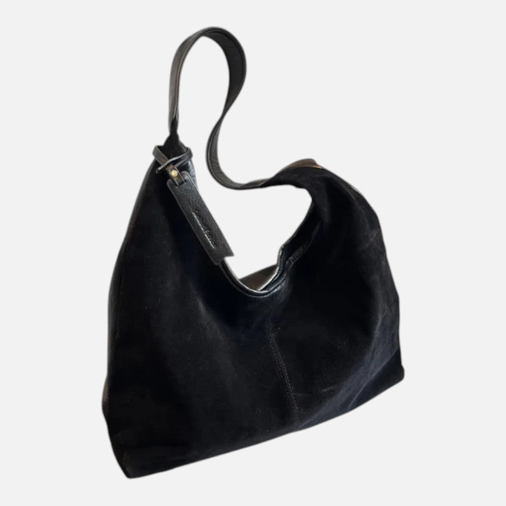 Sac cabas rétro en daim givré - Lua