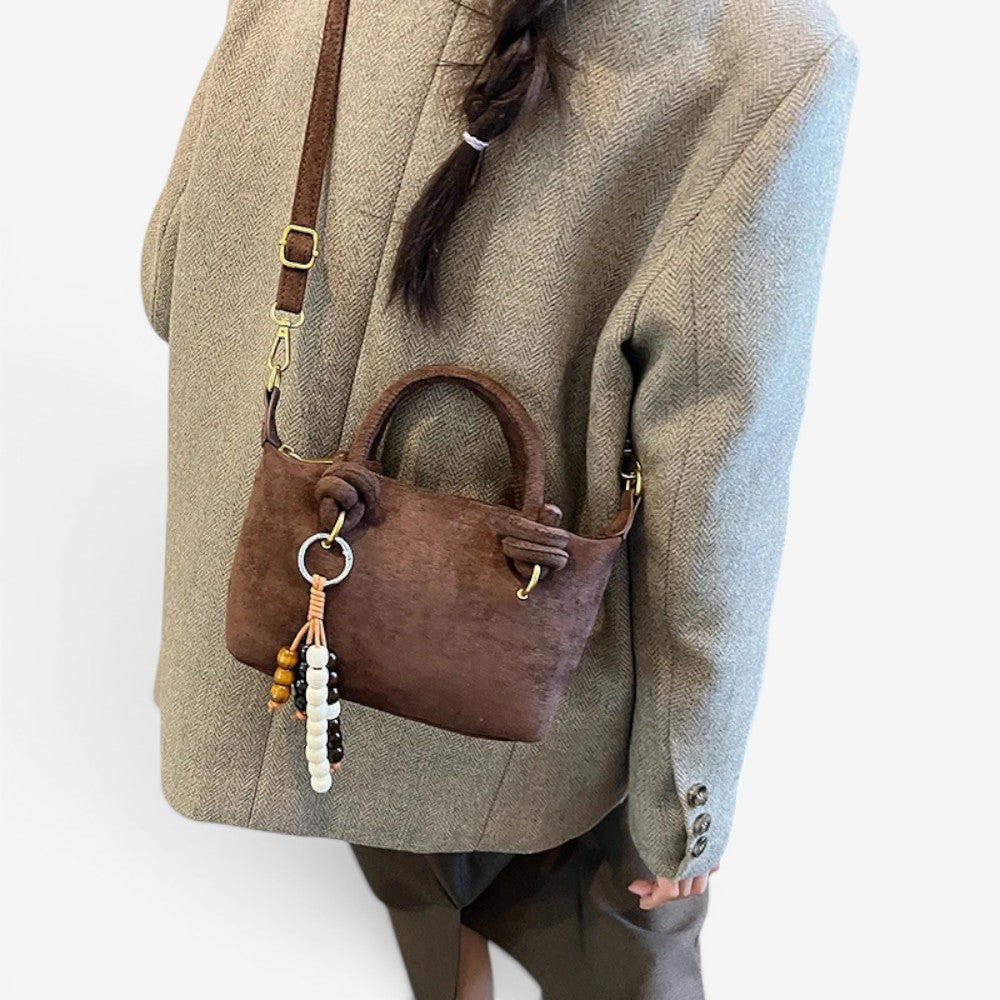 Sac à poignée courte en daim - Manon