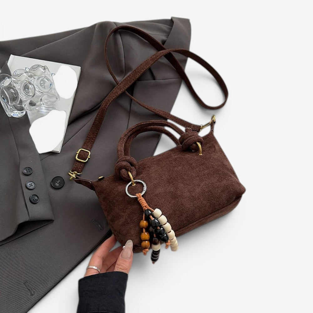 Sac à poignée courte en daim - Manon