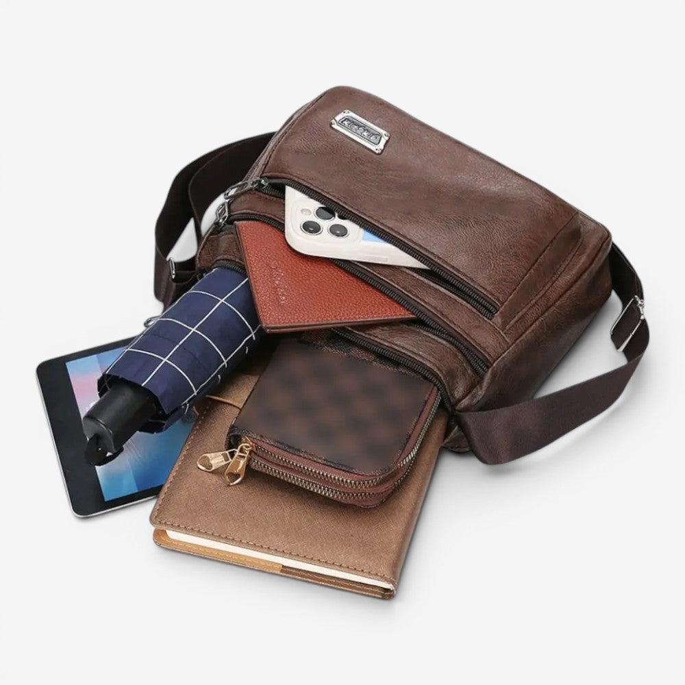 Sac bandoulière en cuir imperméable - Louis