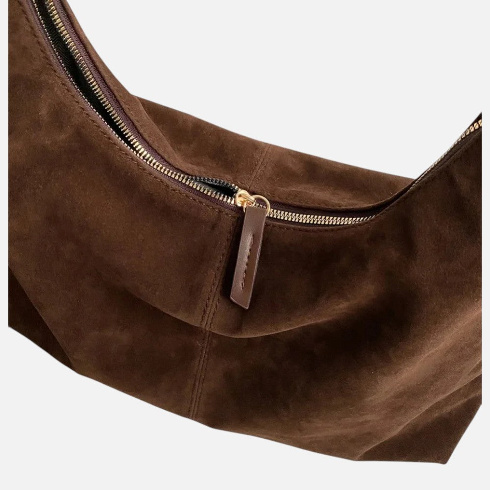 Sac cabas rétro en daim givré - Lua