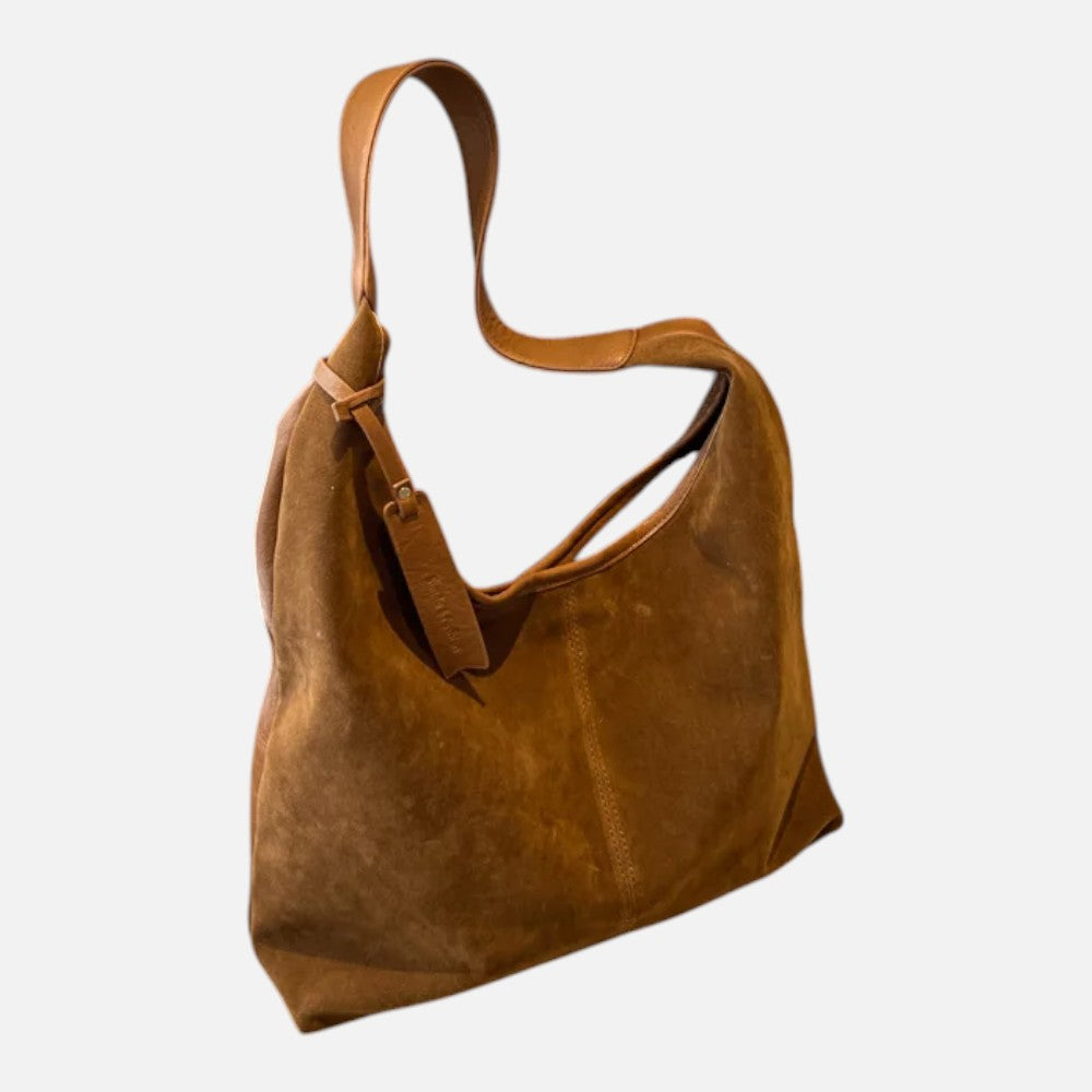 Sac cabas rétro en daim givré - Lua