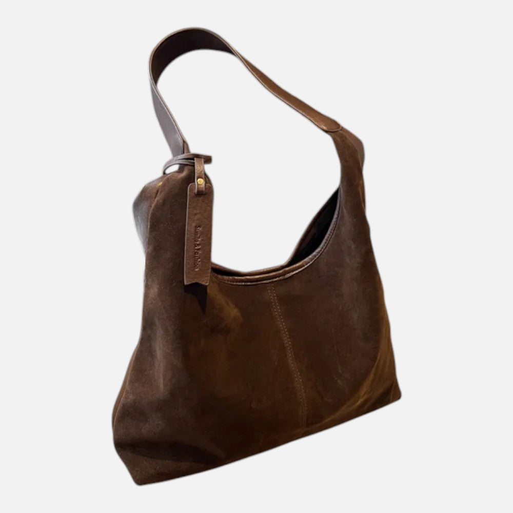 Sac cabas rétro en daim givré - Lua