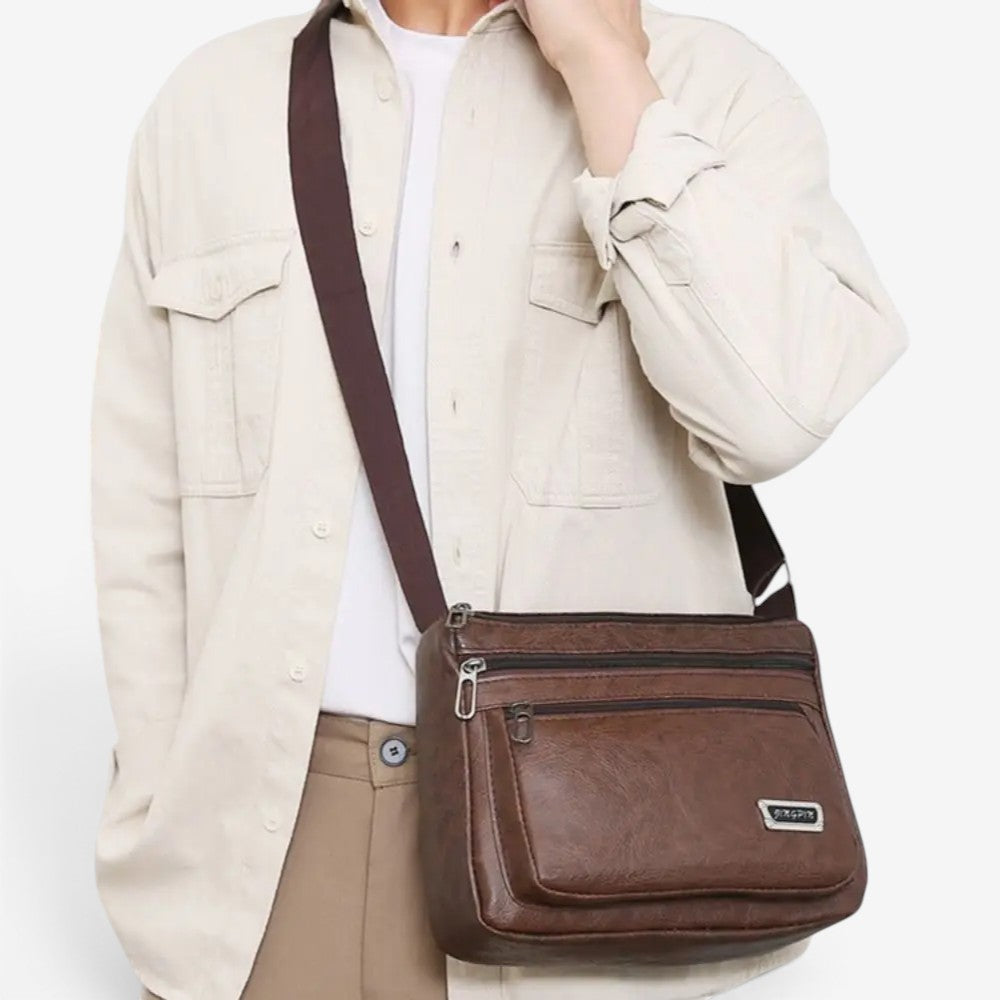 Sac bandoulière en cuir imperméable - Louis