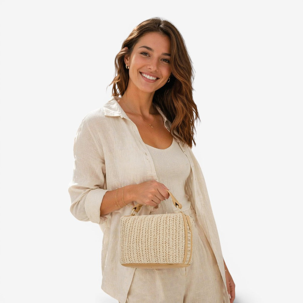 Sac décontracté en paille- Nolea