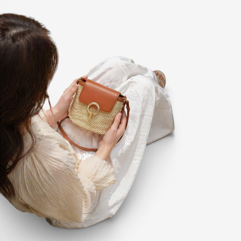 Sac À Main Bandoulière En Paille Tressée