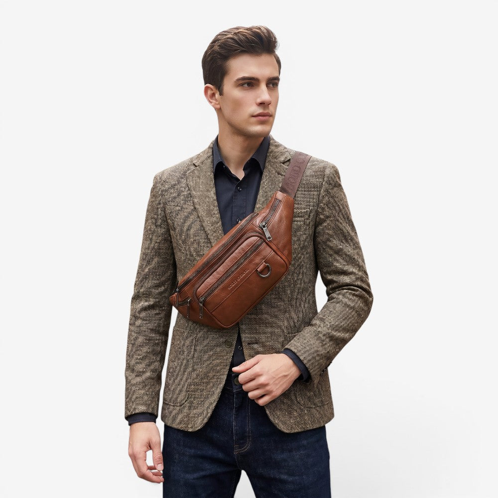 Sac banane en cuir véritable - Paul